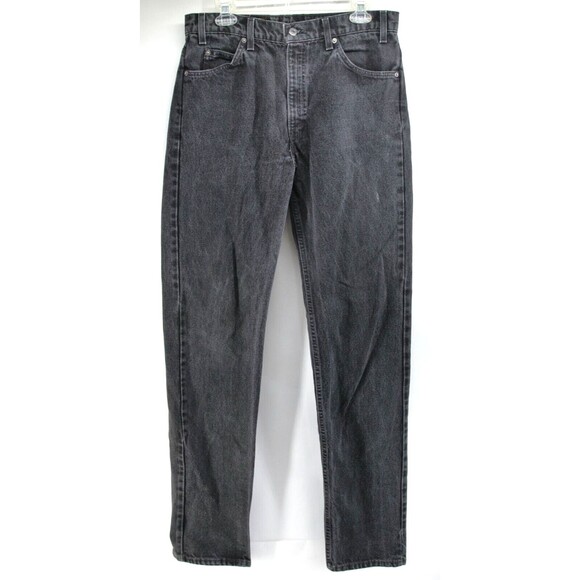 Vintage‎ 90s Mens Levis 505 34x36 Orange Tab Black Denim Jeans Straight USA Made - Picture 1 of 15